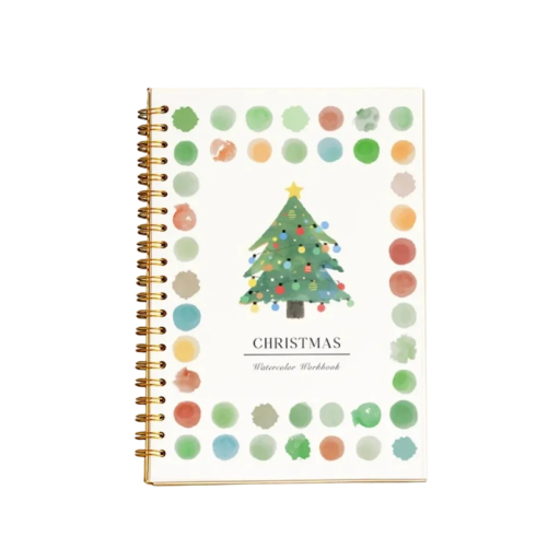 Magische aquarel kleurboeken kerstmotief spiraalnotitieboek 16,5 × 23 cm blok voor aquarelverf en creatief tekenen