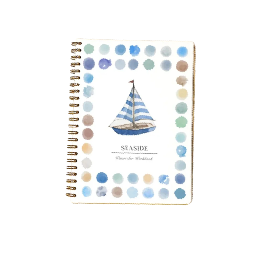 Magische Aquarellmalbücher Küste 16,5 × 23 cm Spiralblock mit Wasseraktivierung zum Zeichnen, Ausmalen und Entspannen