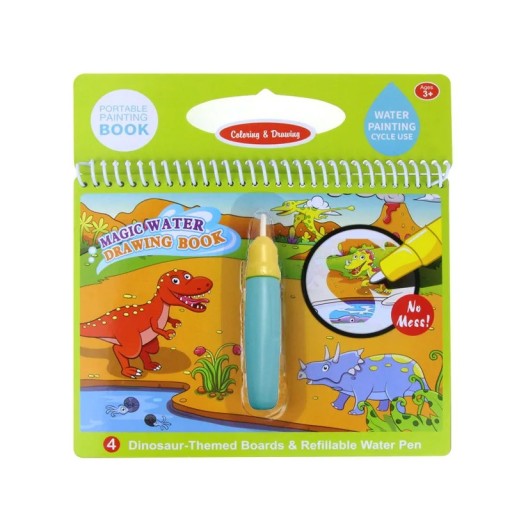 Magische waterkleurboek met dinosaurussen herhaald tekenen 19x20 cm papieren groene boek met pen voor kinderen creatie
