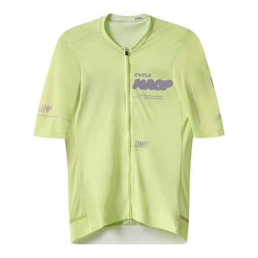 Maglia da ciclismo da uomo con maniche corte e zip a tutta lunghezza con pannelli laterali in rete e colletto per bici da strada