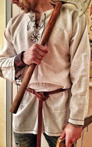 Maglietta da uomo con lacci F799