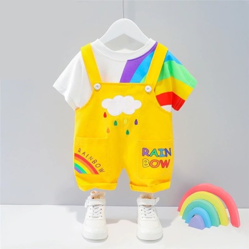 Maglietta e pantaloni per bambino con arcobaleno L1718