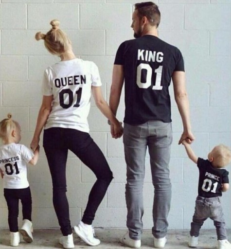 Magliette di famiglia KING, QUEEN E PRINCE