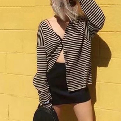 Maglione a righe da donna G389