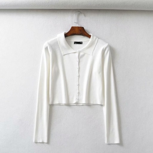 Maglione corto da donna con colletto