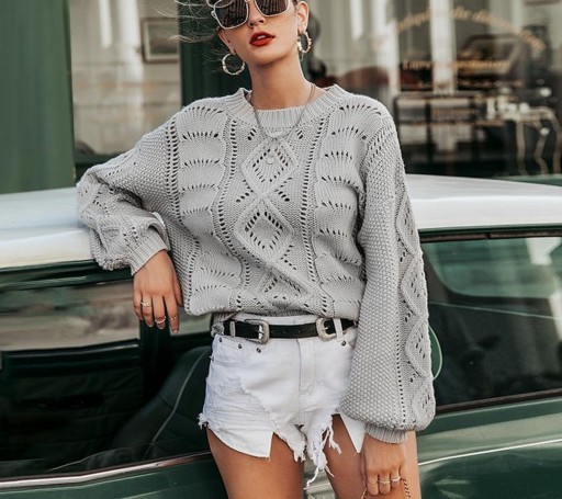 Maglione lavorato a maglia da donna G358