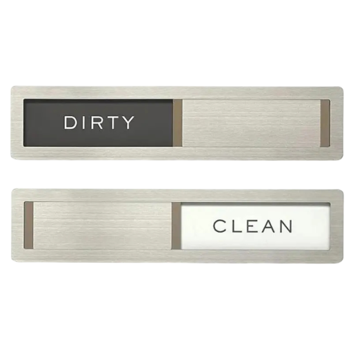Magnet na myčku nádobí 18,3 x 4,1 cm Otočný magnet s nápisy "CLEAN" a "DIRTY" pro označení stavu myčky