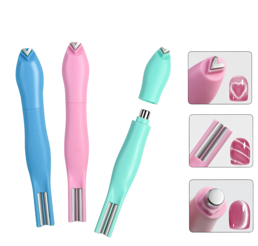 Magnet per unghie 3 in 1 13 x 1,4 cm Magnet per smalti gel magnetici Occhio di gatto cuore luna serpente manicure francese effetto 3D