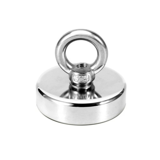 Magnete neodimio con occhiello 61 kg 42 mm Forte supporto magnetico Magneti per magnet fishing Magnete sospeso robusto Costruzione resistente Piccolo