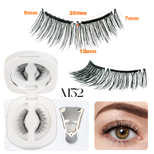 Magnetické umelé riasy 25 mm dĺžka 7–12 mm 1 pár Sada s aplikátorom Opakovane použiteľné nalepovacie riasy Prirodzene hustý efekt