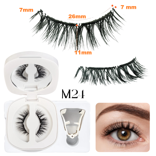 Magnetické umelé riasy 26 mm dĺžka 7–11 mm 1 pár Sada s aplikátorom Opakovane použiteľné nalepovacie riasy Výrazný objem očí