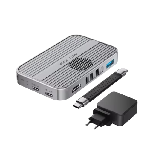 Magnetický box na M.2 NVMe SSD s chladicím ventilátorem 6v1 dokovací stanice USB-C 10 Gb/s HDMI 4K a PD 100W pro disky do 8 TB