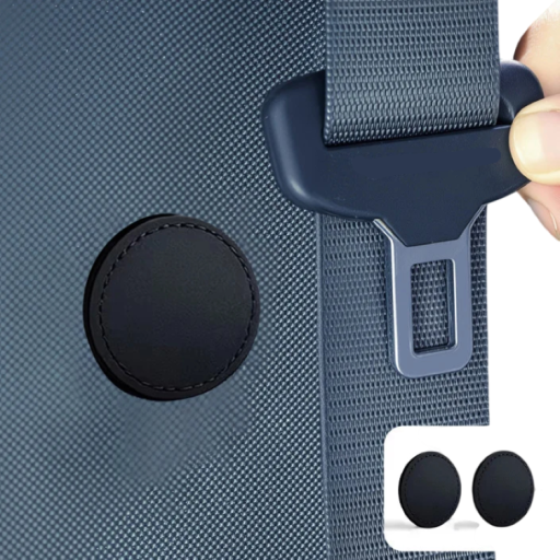 Magnetický držák na bezpečnostní pás do auta protiskluzový cca 4 cm PU kůže pevná spona stabilizátor autopásu interiér vozu