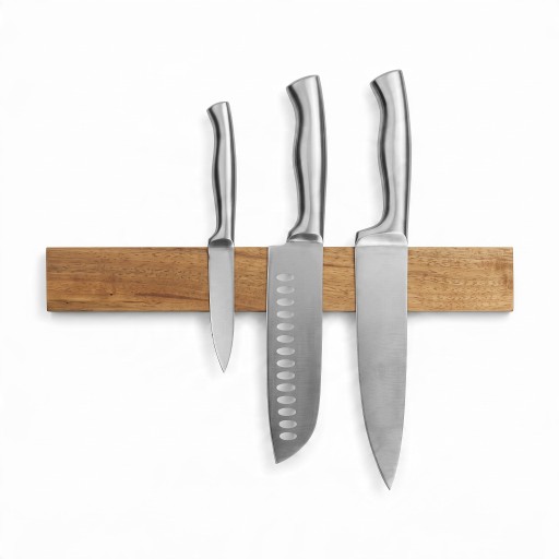 Μαγνητική ράβδος για μαχαίρια από ξύλο ακακίας 40,6 x 5,1 x 2,4 εκ. Τοίχου στήριγμα μαχαιριών με ισχυρούς μαγνήτες Ανοιχτό καφέ Για την κουζίνα