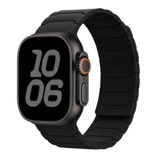 Magnetikus szilikon szíj az Apple Watch Series 11 46 mm-hez Állítható puha szíj mágneses csattal kényelmes szíj mindennapi viseléshez