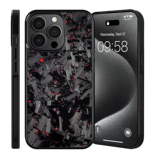 Magnetische beschermhoes voor iPhone 17 Pro Max Echte gesmede koolstof TPU achterhoes met magneten Dunne carbon hoes