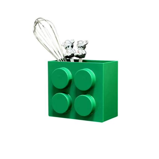 Magnetische opbergdoos voor de koelkast blokontwerp 11.5 x 6.5 x 10 cm plastic groene houder voor keukengerei en accessoires
