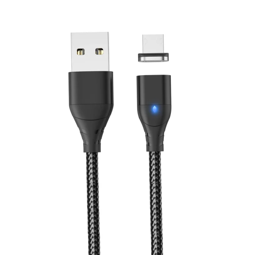 Magnetisches Schnellladekabel USB A auf Micro USB 2m 3A starker Magnet LED Anzeige Daten- und Stromkabel Magnetstecker