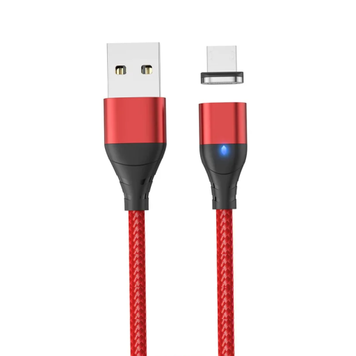 Magnetisches Schnellladekabel USB A auf Micro USB 50cm 3A starker Magnet LED Anzeige Daten- und Stromkabel Magnetstecker