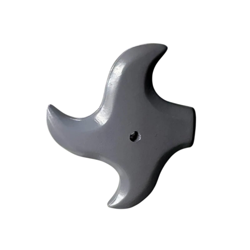 Magnetka shuriken 3D dekorativní magnet šedý plast realistický tvar ninja hvězdice na lednici magnetická dekorace