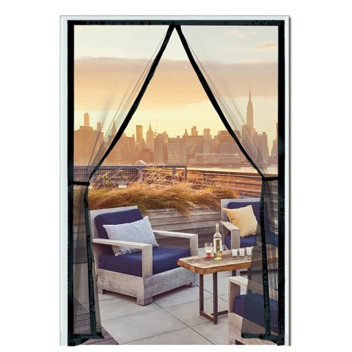 Magnettiverkko hyönteisiä vastaan ovelle 115x180 cm automaattinen sulkeminen magneeteilla lasikuitu musta helppo asennus parvekkeelle