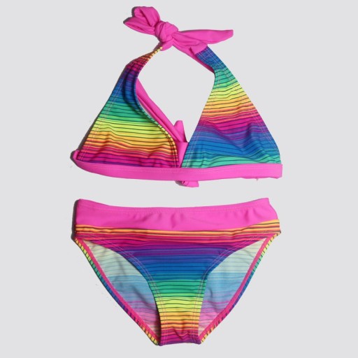 Maillot de bain deux pièces pour filles - Arc-en-ciel