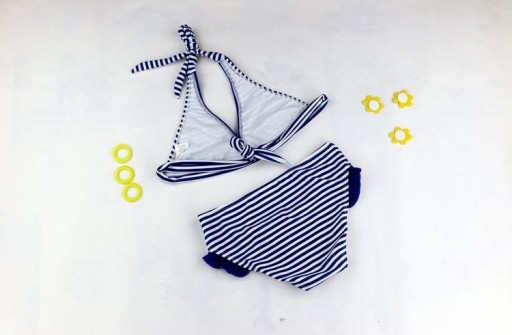 Maillot de bain deux pièces rayé pour fille