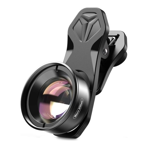 Makroobjektiv für Mobilgeräte 100 mm mit universellem Clip Arbeitsabstand 40–70 mm Schwarz Für detailreiche Fotos von Blumen, Insekten
