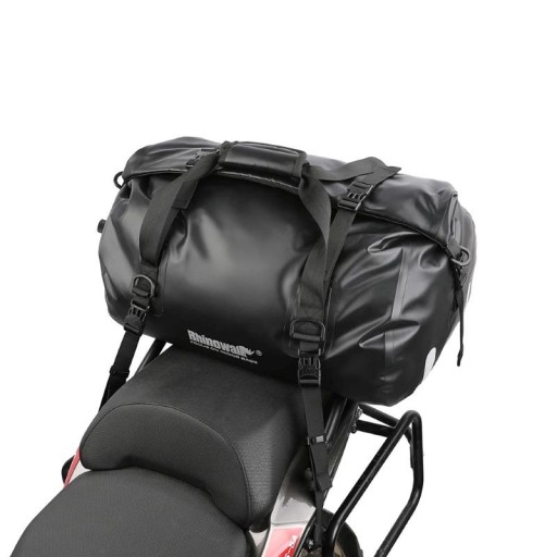 Mala de motociclismo à prova de água 45L bolsa de PVC para o banco traseiro 56 × 42 × 50 cm preta bagagem de viagem para moto