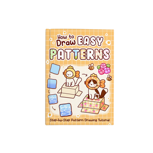 Malbuch mit Anleitungen zum Zeichnen von Mustern 20,8×29 cm Papierbuch 24 Seiten gelb-beige für Kinder und Erwachsene Zeichnen