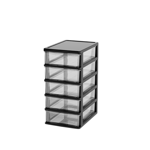 Malý stolný organizér s 5 priehradkami 15,5x21x31 cm PP plastový box so zásuvkami na kancelárske potreby a drobnosti