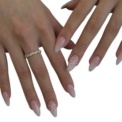 Mandľová sada 24 ks umelých nechtov pre ženy a dievčatá DIY manikúra Dlhodobé elegantné tipy s lepidlom Domáca aj salónová manikúra