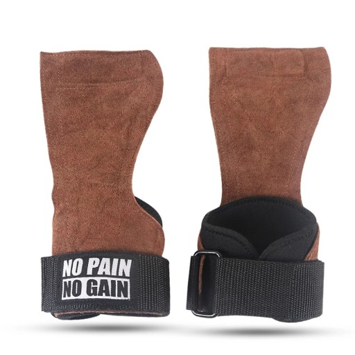 Mânere gantere din piele maro, protecție palmă împotriva abraziunii, benzi de haltere, echipamente de fitness pentru îndreptări