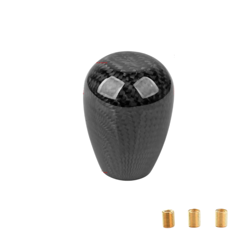 Mango de palanca de cambios para transmisión manual de ABS con tira de carbono y 3 adaptadores para uso universal