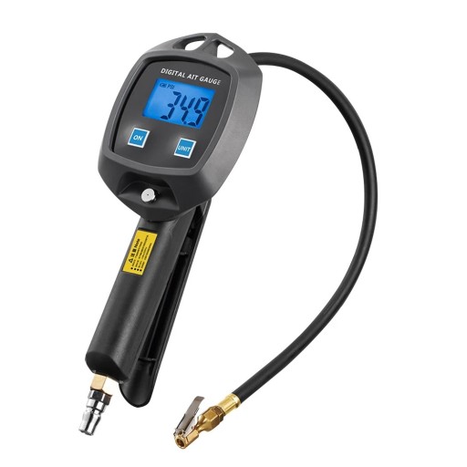 Manómetro de presión de neumáticos de 0 a 255 psi con boquillas, comprobador de presión de 0 a 18 bar, pistola infladora de monitoreo para motocicletas, bicicletas y automóviles.