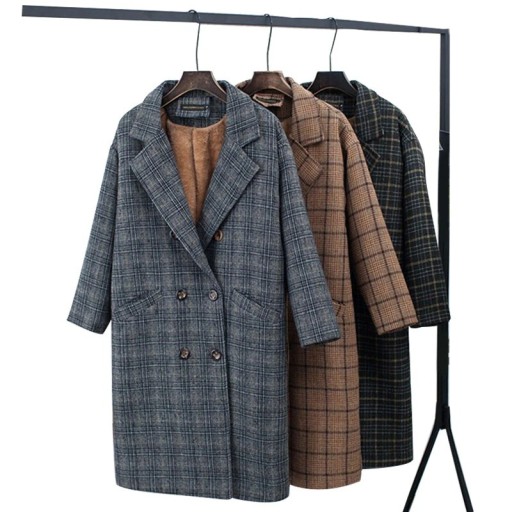 Manteau à carreaux pour femmes A1890