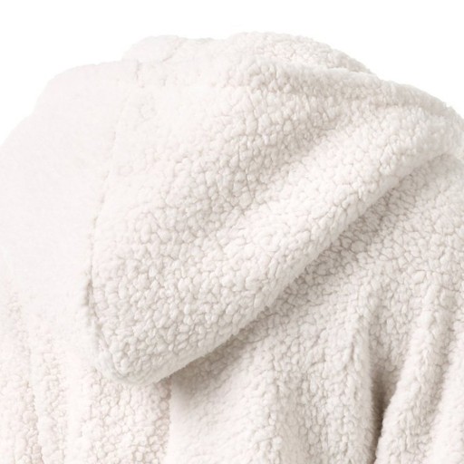 Manteau en peluche pour femme avec capuche
