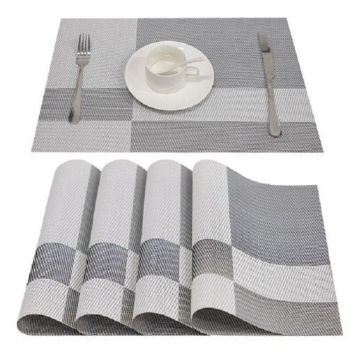 Mantel individual de cuadros 4 uds.