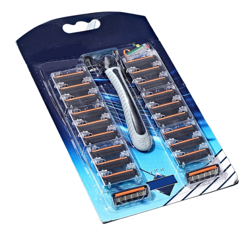 Manual Razor for Men with Replacement Triple Blade Heads Handle with Twenty Replacement Blades Razor with Replaceable Heads