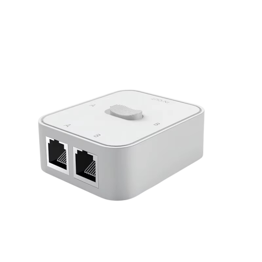 Manuálny sieťový prepínač RJ45 2 porty 1000Mbps bez napájania mechanický selektor čierna biela pre LAN zdieľanie internetu