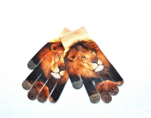 Mănuși de damă cu imprimeu animal 3D J531