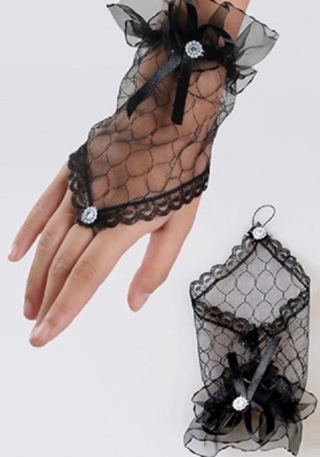 Mănuși fără dete pentru femei, cu dantelă