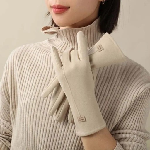 Mănuși tricotate pentru femei din poliester și acril Mănuși de iarnă calde cu touch screen Tricot fin și confortabil Protecție pentru mâini