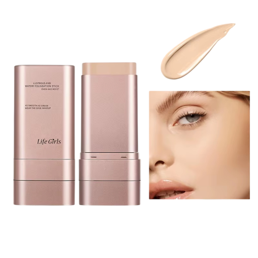 Maquillaje hidratante ligero en barra con brocha Resistente al agua, maquillaje en barra de larga duración para un aspecto natural y brillante