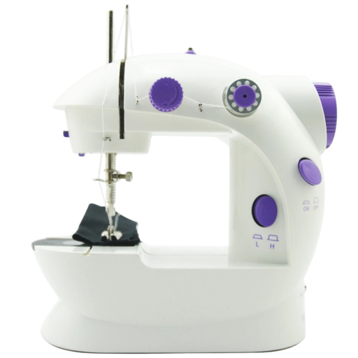 Máquina de coser portátil para el hogar 202 Mini con luz y pedal, máquina de coser de mano de plástico, acero inoxidable, suministros de costura, 20 x 19 x 10 cm