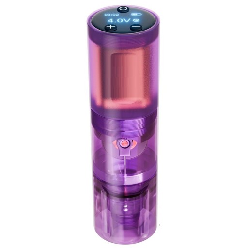 Máquina de tatuagem sem fio 12 x 3,3 cm ecrã LED 8V 11000 rpm 8500 Rpm Comprimento de curso 4,2 mm 1500 mAh Caneta de tatuagem profissional