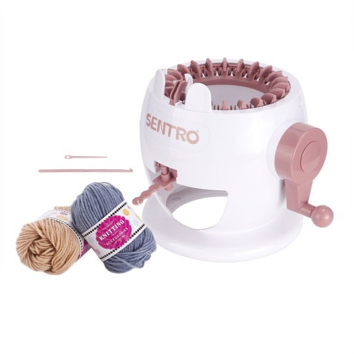 Máquina de tejer compacta inteligente con 22 agujas Máquina de tejer circular a mano Molino de lana para principiantes y avanzados 20 x 25 cm