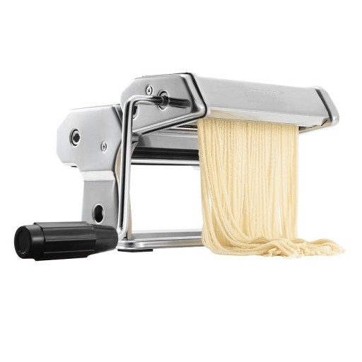 Máquina manual para hacer pasta, cortadora de pasta de acero inoxidable, prensa manual para masa de pasta, 9 grosores ajustables, 20 x 21 x 15 cm