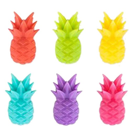 Marcador de vidrio con forma de piña, 6 unidades