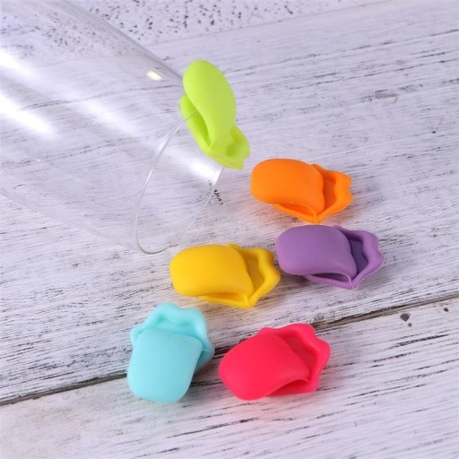 Marcadores de vidrio con forma de labios, 6 uds.